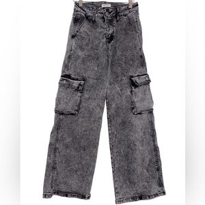 Women's Wide Leg Gray Cargo Pants